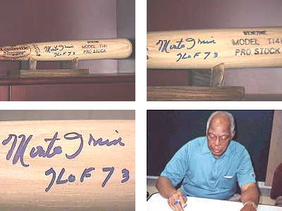 Monte Irvin Autographed Bat Giants HOF 1973 w Proof