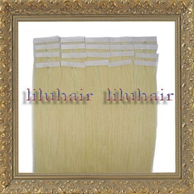 Remy Tape Asian Real Human Hair Extensions 40g Total Color 60 White