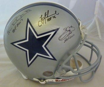  Triplets Autographed Proline Helmet Aikman Emmitt Irvin w HOF