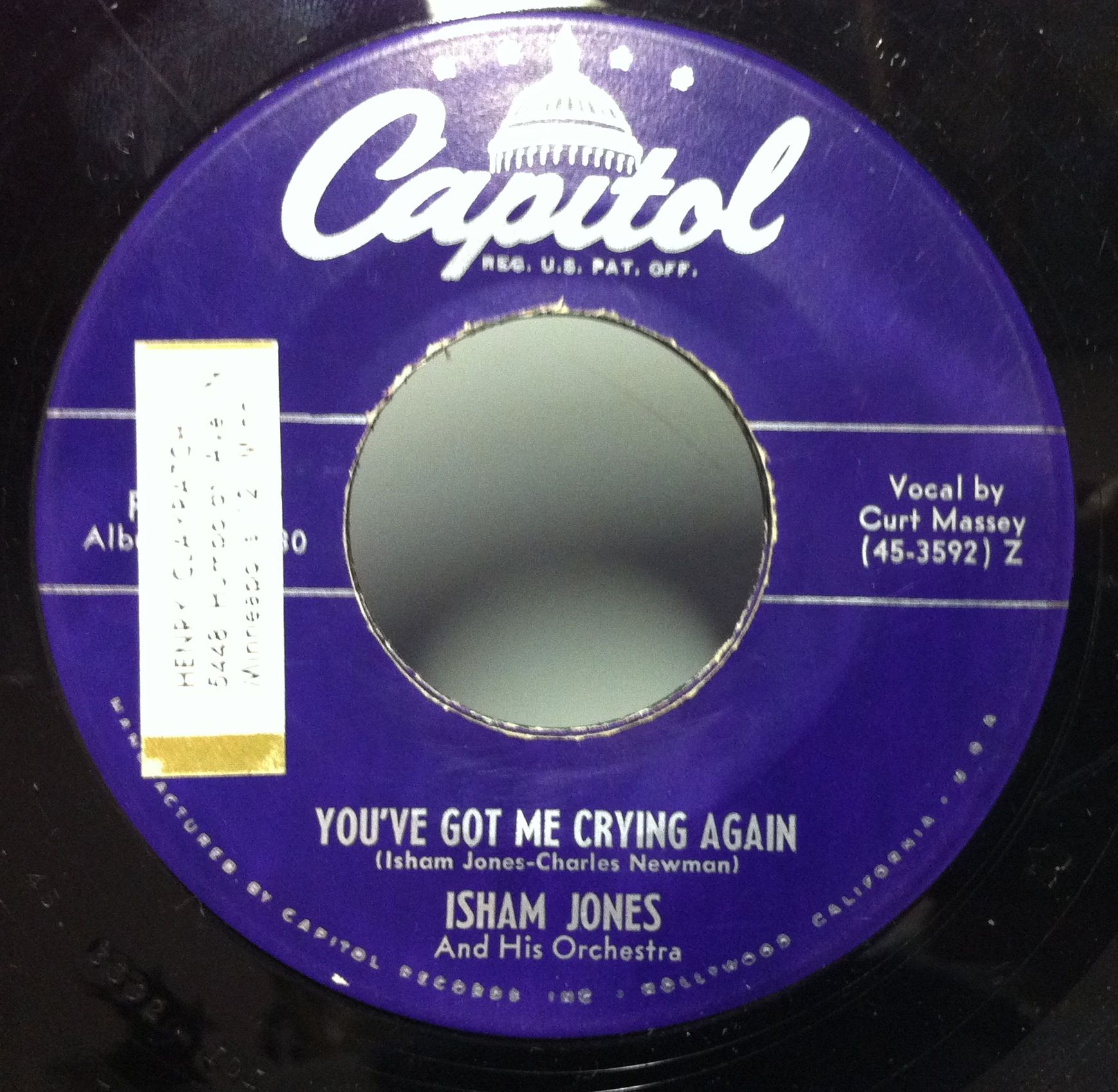 ISHAM JONES the one i love / youve got me crying again 7 VG+ F15595