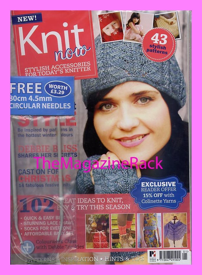 Knit Now Magazine Issue 1 Free Gifts 4 5mm Circular Needles Beginners