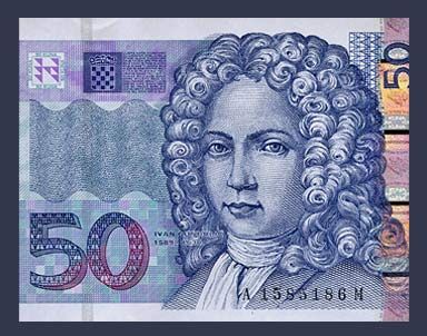 50 Kuna Banknote Croatia 2002 Poet Ivan Gundulić Dubrovnik Pick 40