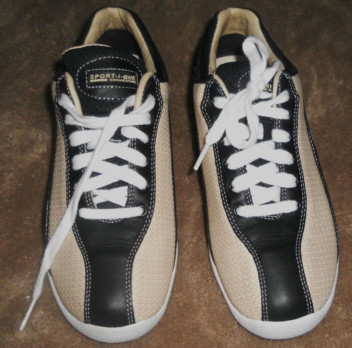 DONALD J PLINER SPORT I QUE Ladies Size 7 BLACK CREAM ATHLETIC WALKING