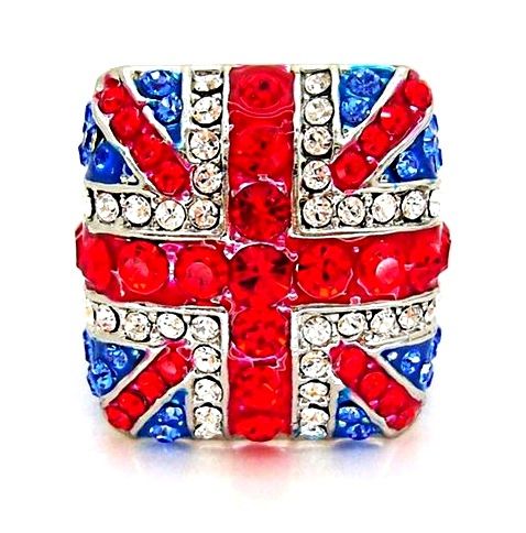 Butler and Wilson Union Jack Crystal Ring