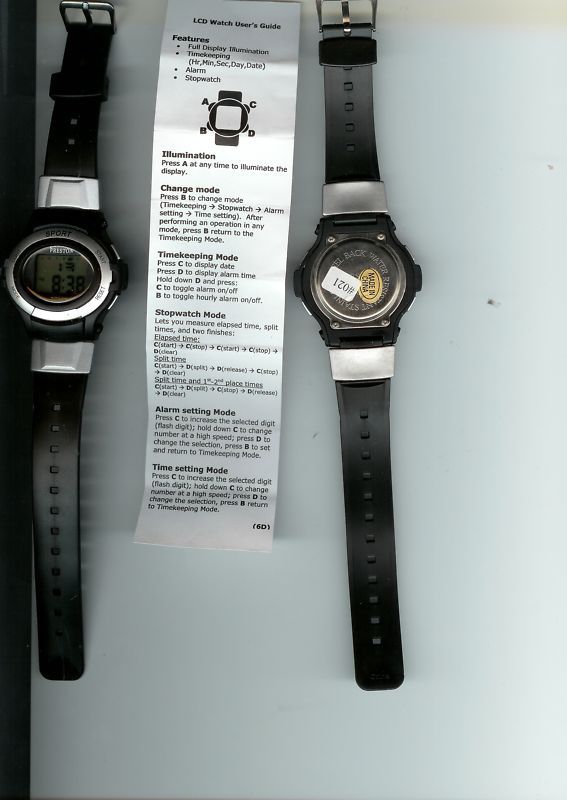 Two Preston Digital Sport Watch Water Resistant Lot