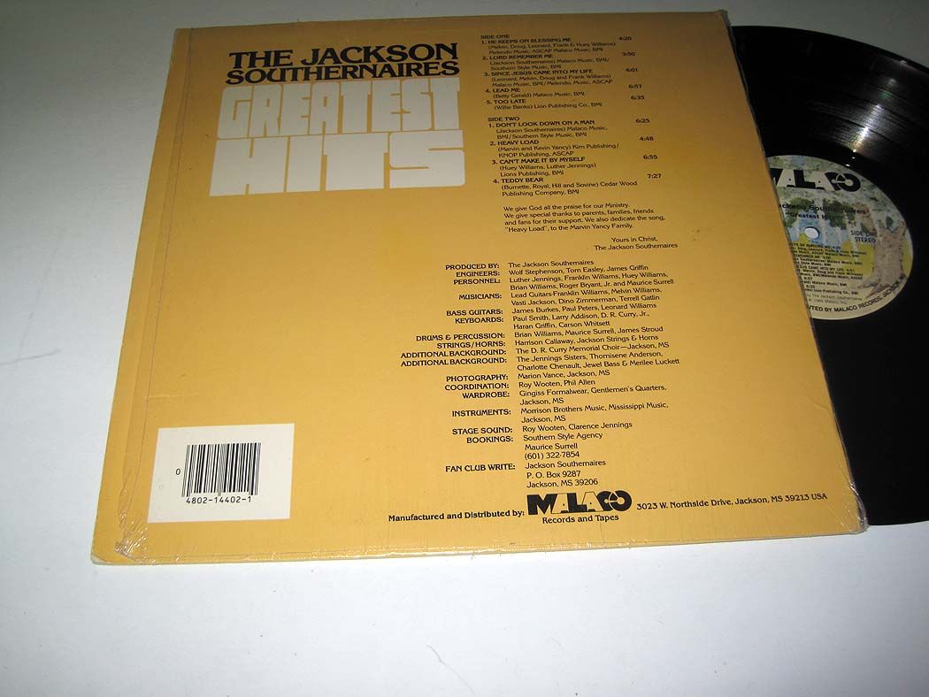 The Jackson Southernaires Greatest Hits Malaco Stereo Shrink