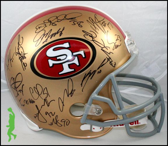  49ers Team Signed F s Football Helmet 28 Autos Gore Davis COA