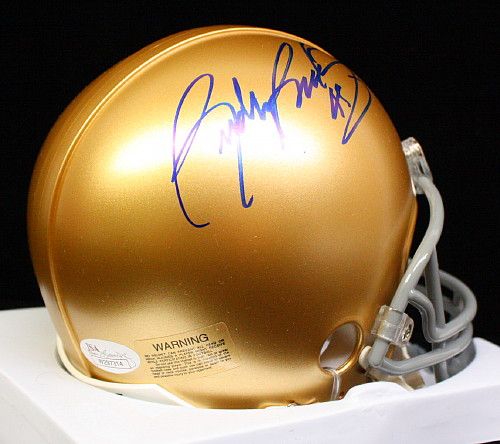 RUDY RUETTIGER SIGNED AUTOGRAPHED NOTRE DAME IRISH MINI HELMET JSA #