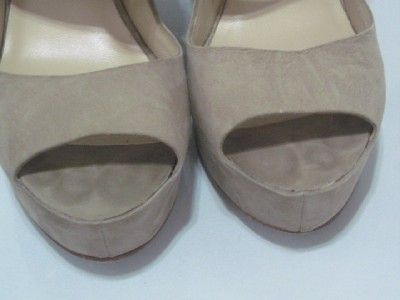 Dolce Vita Jade Taupe Suede Crisscross Platform Wedges Shoes Women s