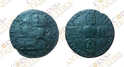 Scarce James II Gunmoney Crown 000780