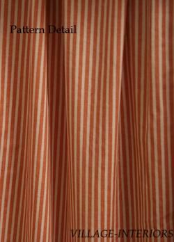 Terra Cotta Peach Ivory Stripe Queen 15 Drop Ruffle Bedskirt