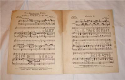 Whistle It Blanche Ring Showtune 1912 Vintage Sheet Music