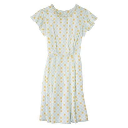 Jason Wu for Target Short Sleeve Printed Cycle Dress in Cream w Pearls