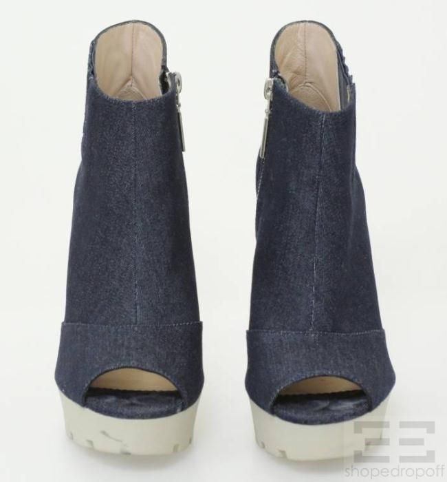 Jean Michel Cazabat Dark Denim Platform Stiletto Heel Latisha