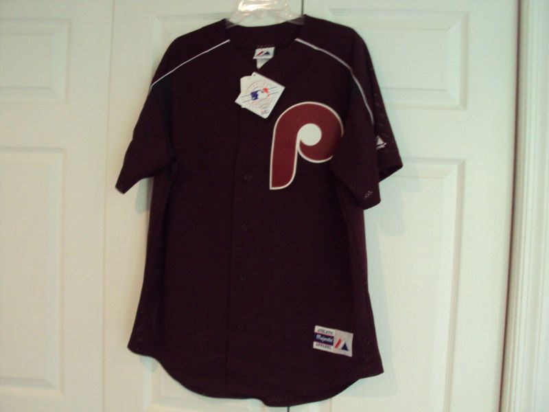 Philadelphia Phillies Maroon Jersey Majestic Size L