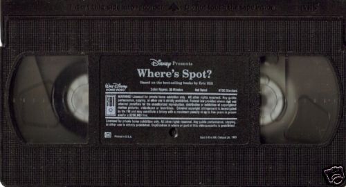 Disney Wheres Spot Animated VHS