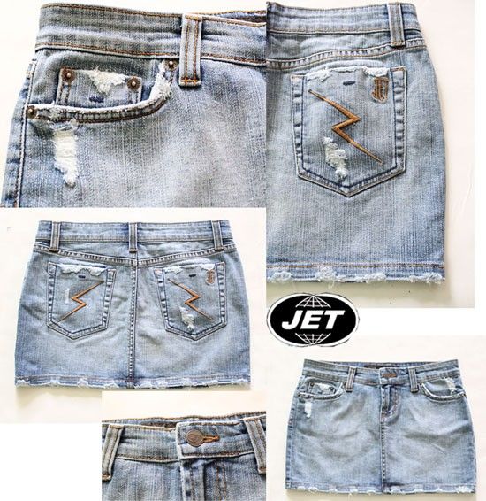 Jet by John Eshaya Jean Skirt 100 Auth