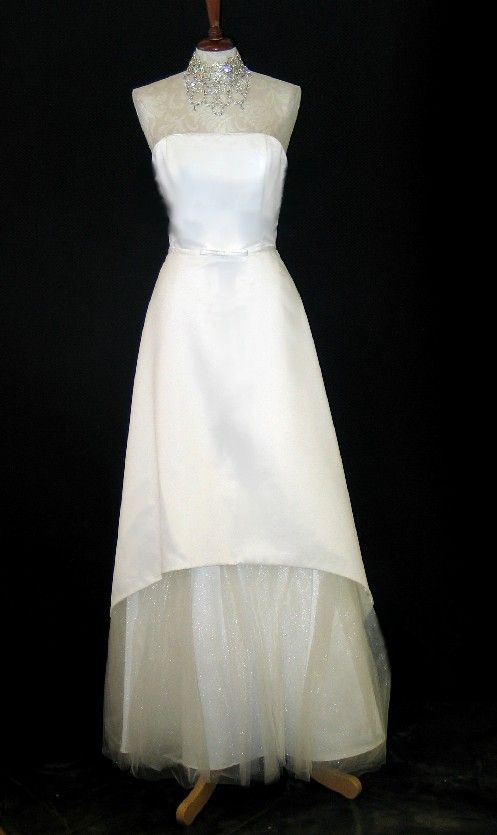 Jessica McClintock Ivory Satin Tulle Wedding Gown Size 14