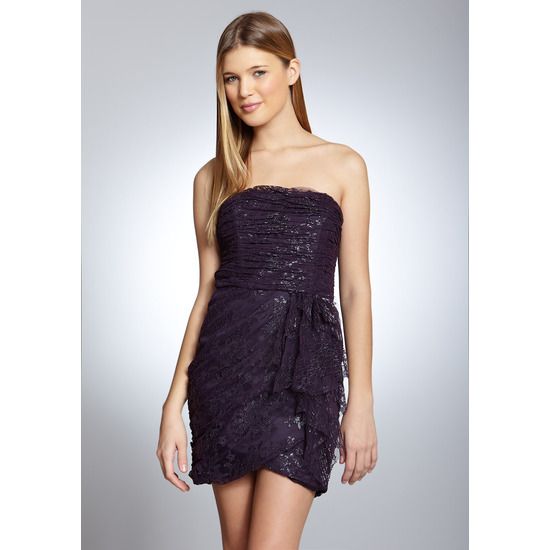 Jill Stuart Lace Layered Strapless Dress