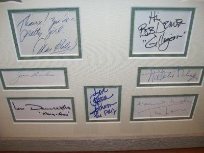  Signed Alan Hale Natalie Schafer Bob Denver Jim Backus Framed