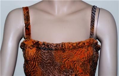 Jessica Taylor Plus Size 2X 18 20 Orange Leopard Zebra Lined Maxi