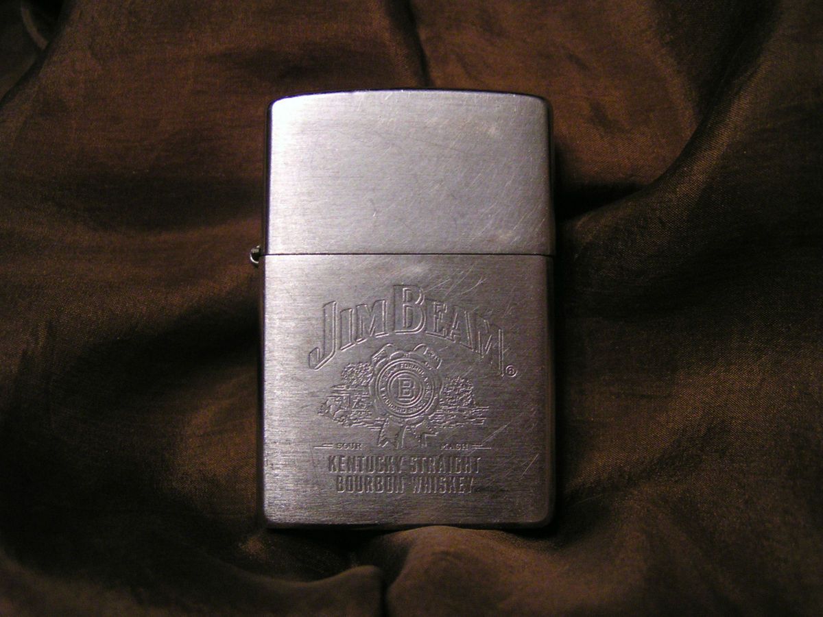 Jim Beam Brushed Chrome Bourbon Whiskey Zippo Lighter