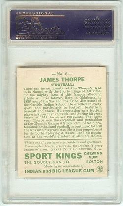 1933 Sport Kings 6 Jim Thorpe Football PSA 7