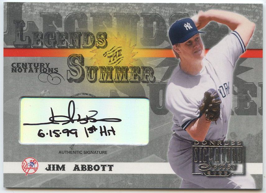 Jim Abbott 2003 Signature Series Legends of Summer Auto 100