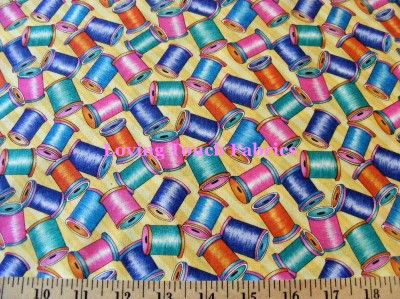 Thread Sewing Notions Theme Fabric FQ 18 x 22