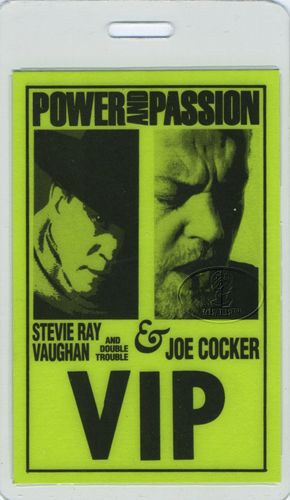 Stevie Vaughan Joe Cocker 1990 Laminated Backstage Pass