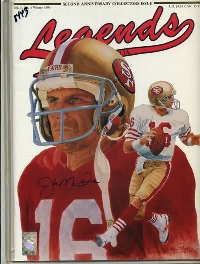 Joe Montana 1990 Legends SF Autograph mm 8443A