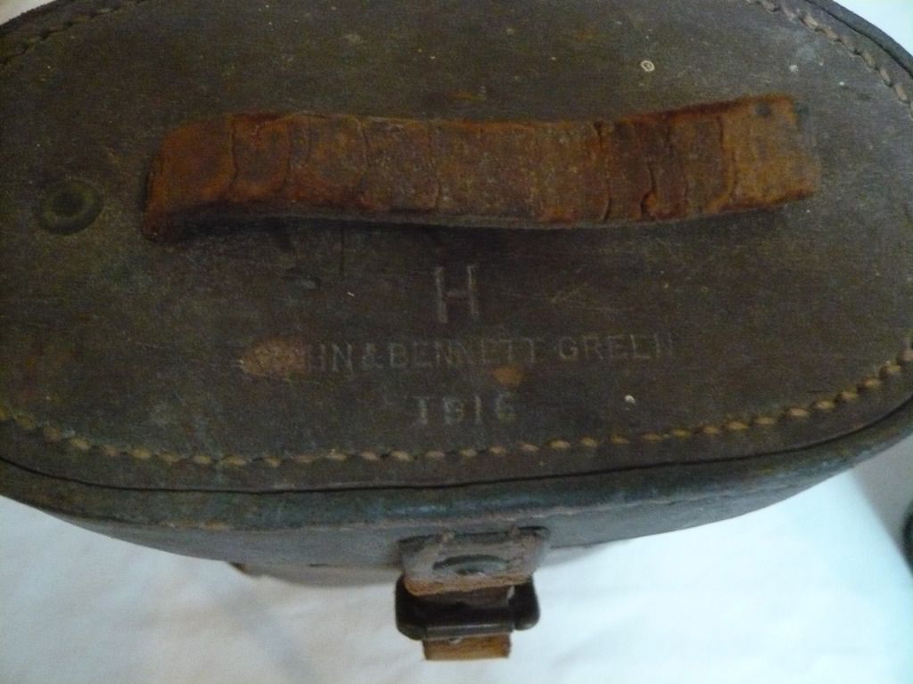  WW1 Binoculars Military Field Gear 1916 John Bennett Green Case