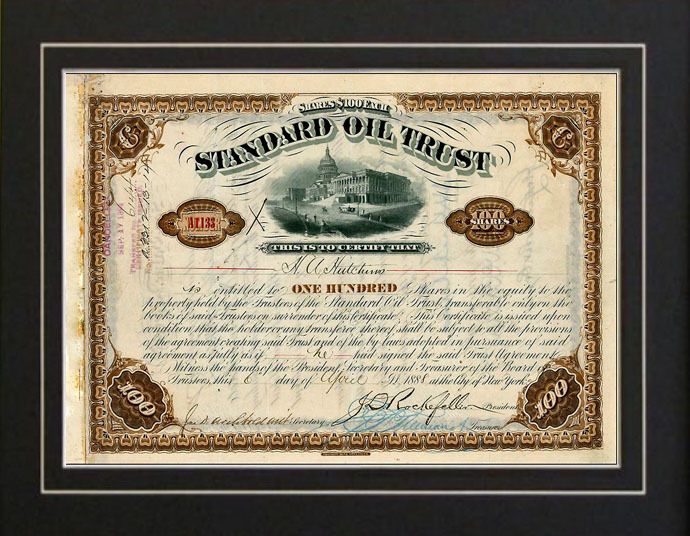 John D Rockefeller Standard Oil Sock Certificate Print