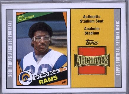 2001 Topps Archives Football Stadium Seat Relic Set 16