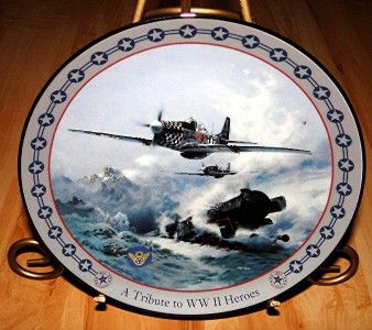 World War II Triumph in The Air Bradford Exchange Checkmate Fighter Jet Plate  