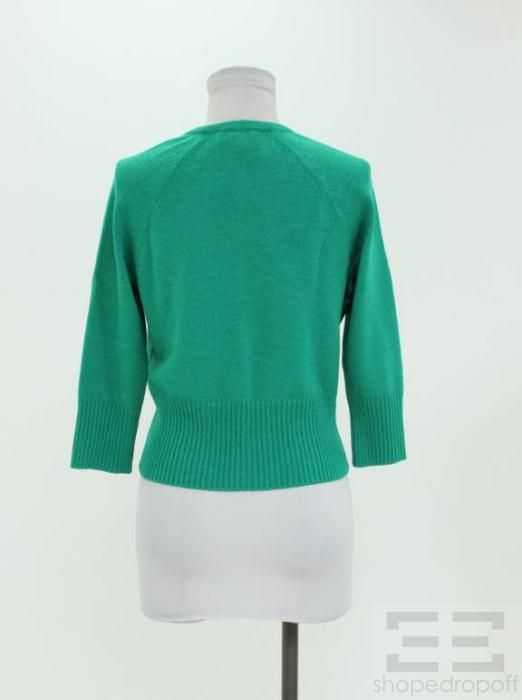 St John Sport Kelly Green Knit Cardigan Size P  