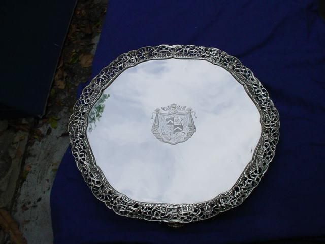 John Scofield Georgian Sterling Silver Salver Footed 1798 36 oz  