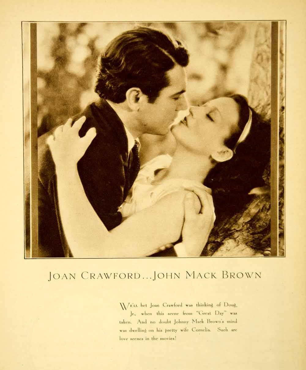 1930 Rotogravure Joan Crawford John Mack Brown Great Day Portrait Movie Film  