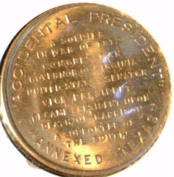 John Tyler Mint Version 1 Commemorative Bronze Medal Token Coin  