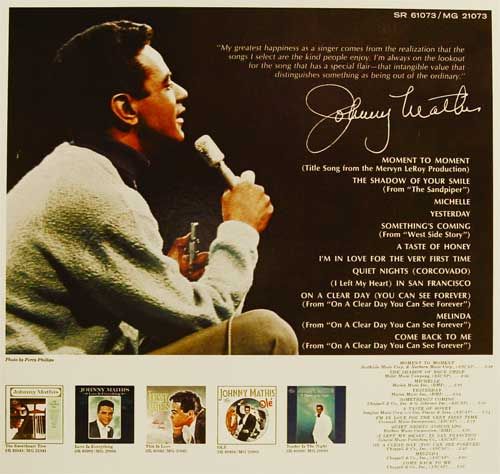 Johnny Mathis Shadow of Your Smile RARE LP  