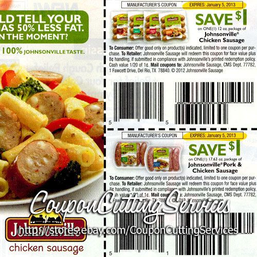 40 Johnsonville Coupons 1 00 Off 1 Chicken Pork Chicken Sausage 20 Each  