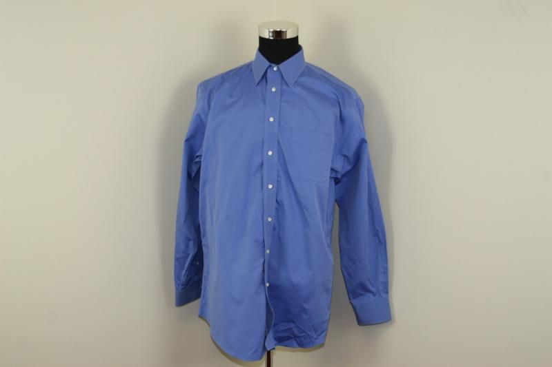 Jos A Bank Men's Dress Shirt 17 35 Solid Blue  