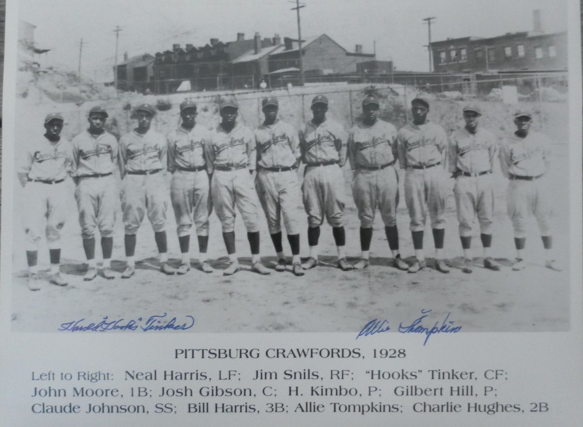 Negro Leagues Autographed 1928 Pittsburgh Crawfords Auto by 2 w Josh Gibson  
