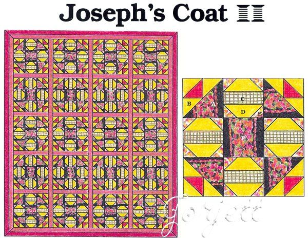 Joseph's Coat Quilt Block Quilt Quilt Sewing Pattern Templates  