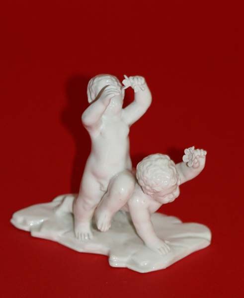 KPM Porcelain Figurine Playing Putti Cherubs  