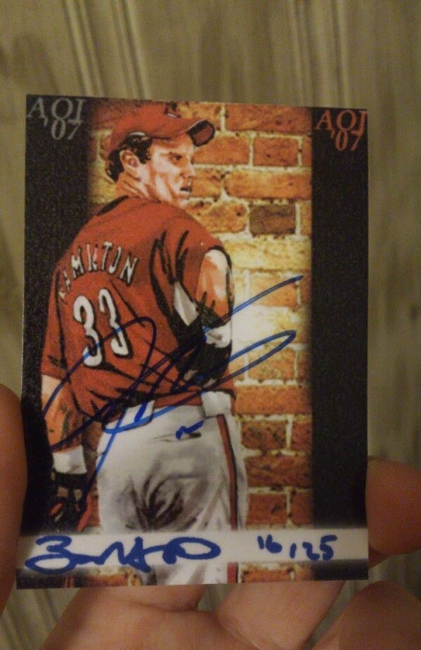 Josh Hamilton Signed Card Artist RARE  