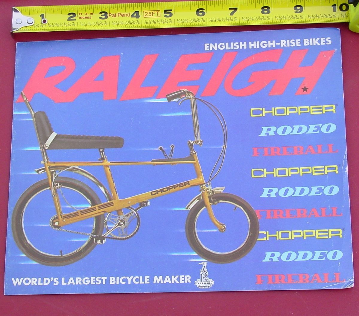 Raleigh Chopper High Rise Bicycle Brochure RARE