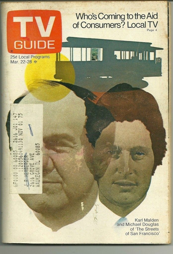 TV Guide March 1975 Karl Malden and Michael Douglas Streets of San