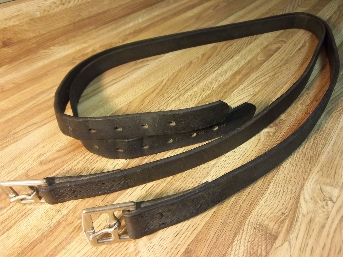 Black English Stirrup Leathers 1 x 54