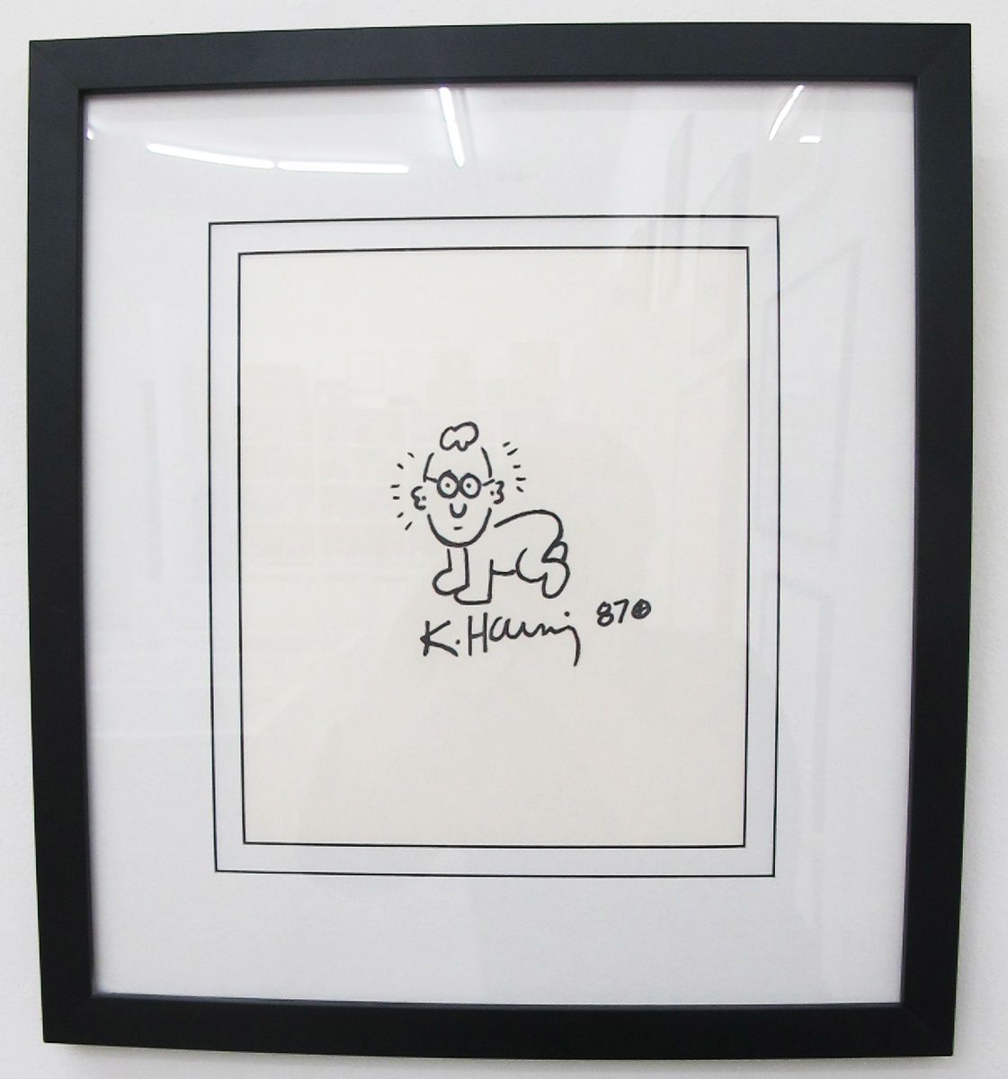Keith Haring Radiant Baby Self Portrait Original Drawing 1987